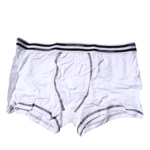 Dolce & Gabbana White Cotton Stretch Regular Boxer Underwear
