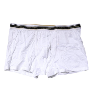 Dolce & Gabbana White Cotton Stretch Regular Boxer Underwear