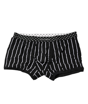 Dolce & Gabbana Black White Striped Regular Boxer Underwear
