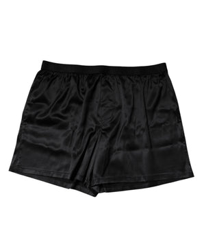 Dolce & Gabbana Black Silk Regular Men Boxer Shorts Underwear