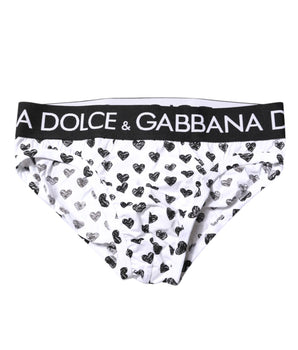 Underwear Dolce &amp; Gabbana White Heart Printed Regular Brief