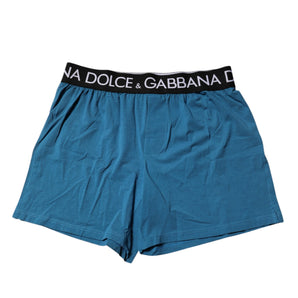 Dolce & Gabbana Blue Logo Waist Regular Boxer Shorts Underwear