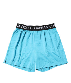 Dolce & Gabbana Blue Logo Waist Regular Boxer Shorts Underwear