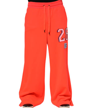 Dolce & Gabbana Orange Polyester Jogger Men Sweatpants Pants