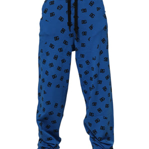 Dolce & Gabbana Blue Logo Print Jogger Men Sweatpants Pants
