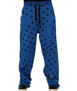 Dolce & Gabbana Blue Logo Print Jogger Men Sweatpants Pants
