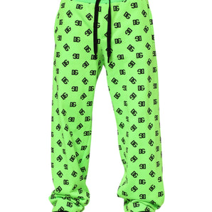 Dolce & Gabbana Green Logo Print Jogger Men Sweatpants Pants