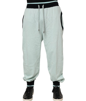 Dolce &amp; Gabbana Light Green Cotton Men Jogger Sweatpants Pants