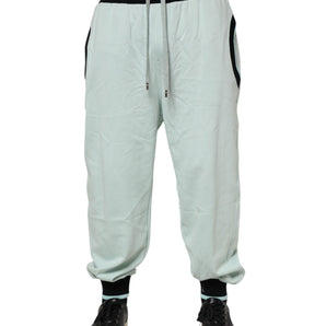 Dolce & Gabbana Light Green Cotton Men Jogger Sweatpants Pants