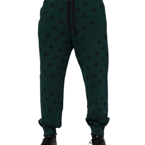 Dolce & Gabbana Green Logo Print Jogger Men Sweatpants Pants