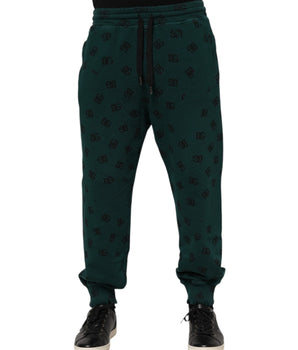 Dolce & Gabbana Green Logo Print Jogger Men Sweatpants Pants