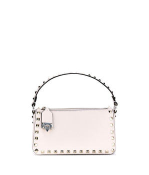 Valentino Garavani White Calf Leather Bos Taurus Shoulder Bag