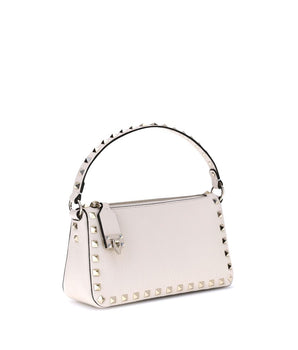 Valentino Garavani White Calf Leather Bos Taurus Shoulder Bag