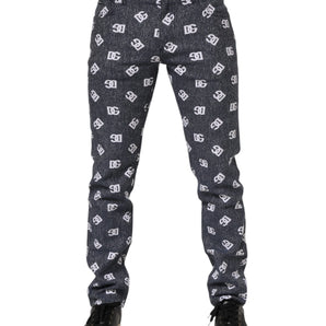Dolce & Gabbana Dark Gray Logo Cotton Skinny Slim Denim Jeans