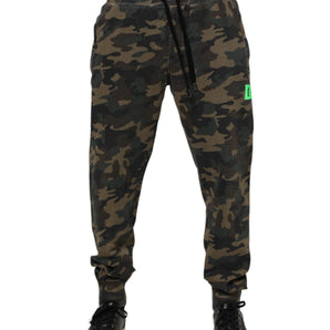 Dolce & Gabbana Brown Camouflage Cotton Men Jogger Pants