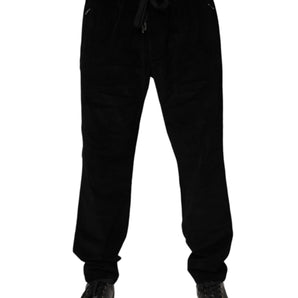 Dolce & Gabbana Black Cotton Men Jogger Sweatpants Pants