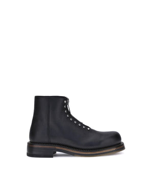 Alexander McQueen Black Calf Leather Ankle Boots by Bos Taurus