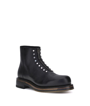 Alexander McQueen Black Calf Leather Ankle Boots by Bos Taurus