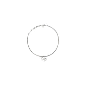 Self-Portrait Tennis necklace with bow pendant