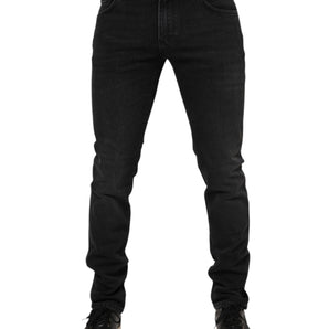 Dolce & Gabbana Black Washed Cotton Skinny Denim Jeans