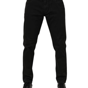 Dolce & Gabbana Black Cotton GOLD Skinny Denim Jeans