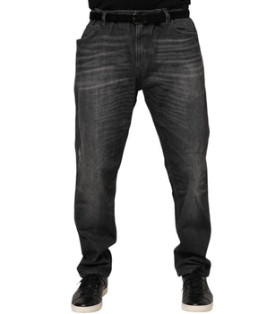 Dolce & Gabbana Gray Washed Cotton Loose Denim Jeans