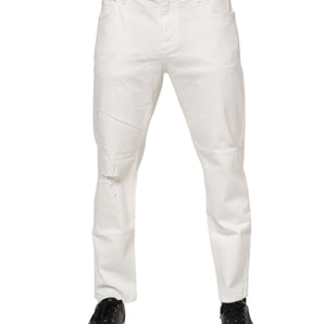 Dolce & Gabbana White Cotton Loose Men Denim Jeans