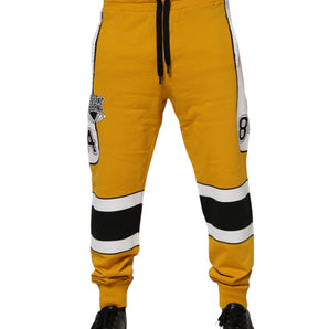 Dolce & Gabbana Yellow Cotton Logo Jogger Sweatpants Pants
