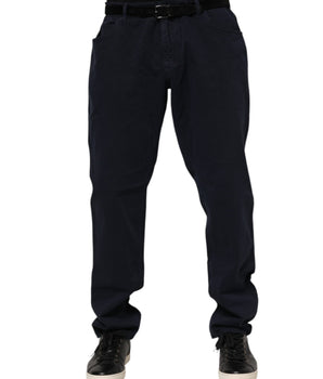 Dolce & Gabbana Black Cotton Tapered Denim Jeans