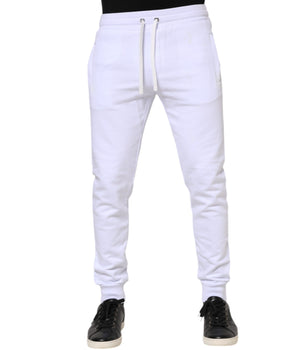 Dolce & Gabbana White Cotton Drawstring Jogger Pants