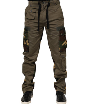 Dolce & Gabbana Brown Cotton Camouflage Cargo Pants