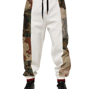 Dolce & Gabbana White Patchwork Jogger Pants