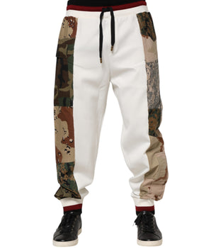 Dolce &amp; Gabbana White Patchwork Jogger Pants