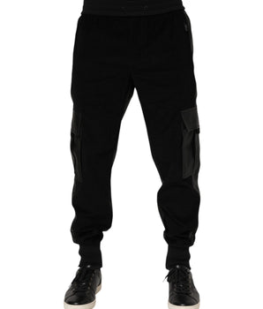 Dolce & Gabbana Black Cotton Cargo Men Jogger Pants