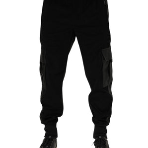 Dolce & Gabbana Black Cotton Cargo Men Jogger Pants