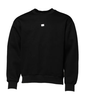 Dolce & Gabbana Black Modal DG Logo Plaque Pullover Sweater