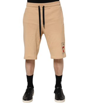 Dolce & Gabbana Yellow Cotton Men Bermuda Sweatshorts Shorts
