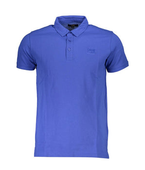 Cavalli Class Blue Cotton Polo Shirt