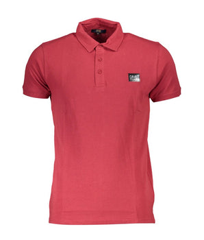 Cavalli Class Red Cotton Polo Shirt
