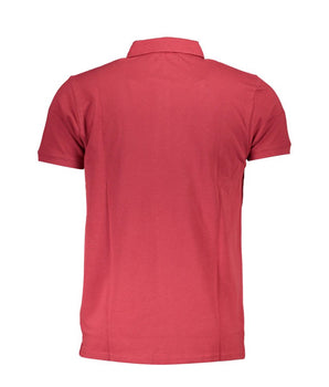 Cavalli Class Red Cotton Polo Shirt