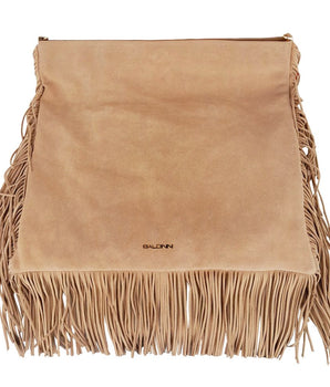 Baldinini Trend Beige Calfskin Women Crossbody Bag