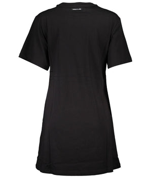 Cavalli Class Black Cotton Casual Dress