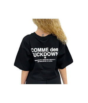 Comme Des Fuckdown Black Cotton Women T-Shirt