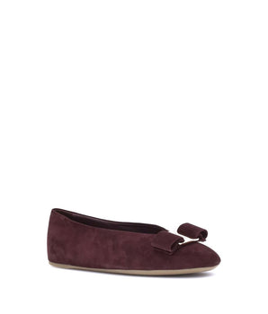 Ferragamo Bordeaux Goatskin Ballet Flats