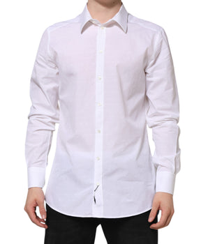 Dolce & Gabbana White Cotton GOLD Dress Formal Shirt