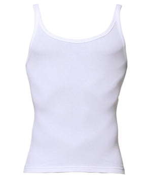 Dolce &amp; Gabbana White Sleeveless Round Neck Men Tank Top