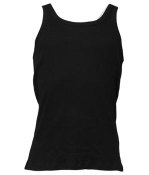 Dolce & Gabbana Black Cotton Sleeveless Underwear Tank T-shirt
