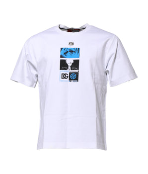 Dolce & Gabbana White Cotton Crew Neck Graphic Print T-shirt