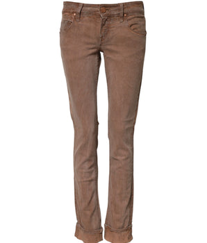 Jeans Acht Brown Cotton Slim Fit Denim Low Waist