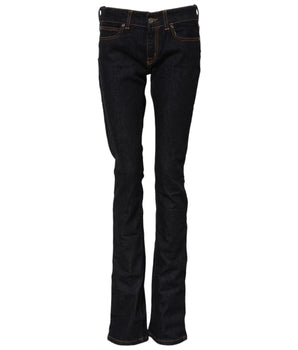 GF Ferre Dark Blue Cotton Mid Waisted Skinny Denim Jeans